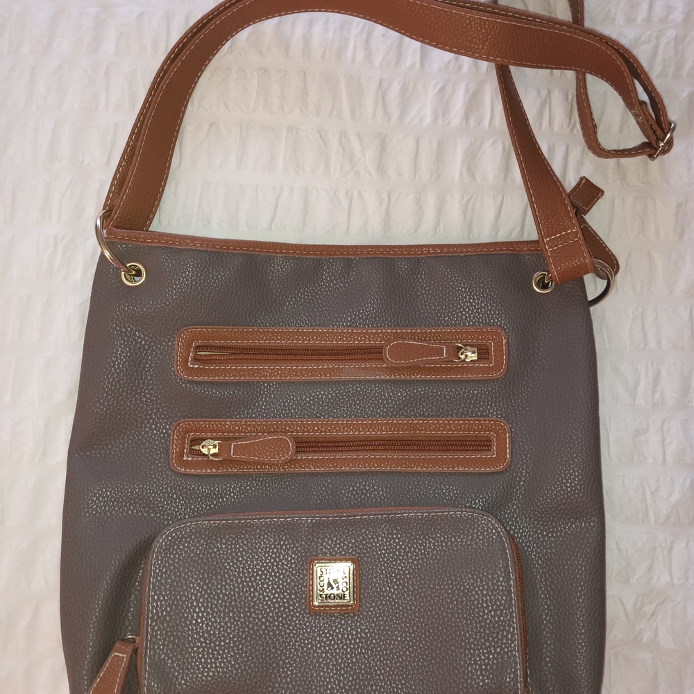 Stone & Co. Brown and Tan Shoulder Bag